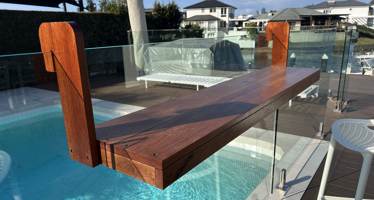Bench Bar attachment for glass balcony balustrades